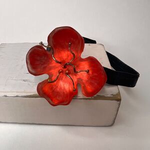 Vintage Y2K Alexis Bittar Carved Lucite Poppy Choker Necklace Sterling Silver